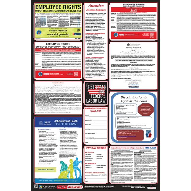 OSHA Safety Poster: Combo State, Federal & OSHA Labor Law Posters