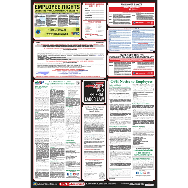 OSHA Safety Poster: Combo State, Federal & OSHA Labor Law Posters