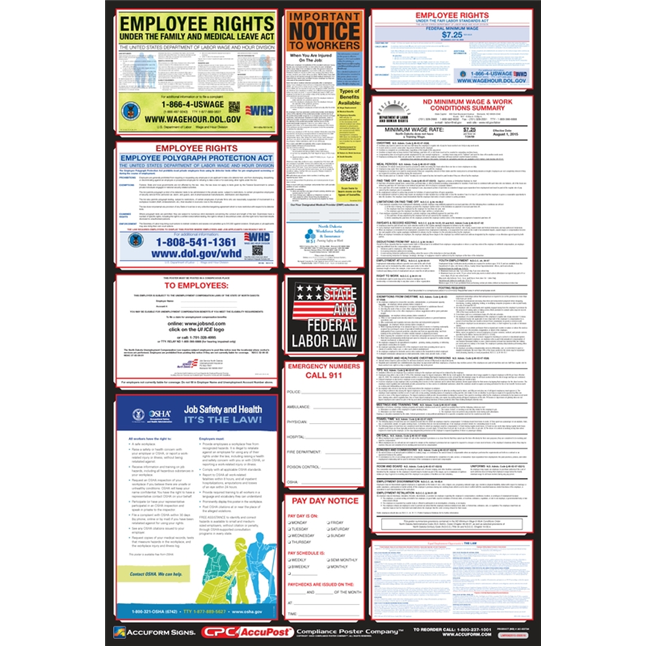 OSHA Safety Poster: Combo State, Federal & OSHA Labor Law Posters