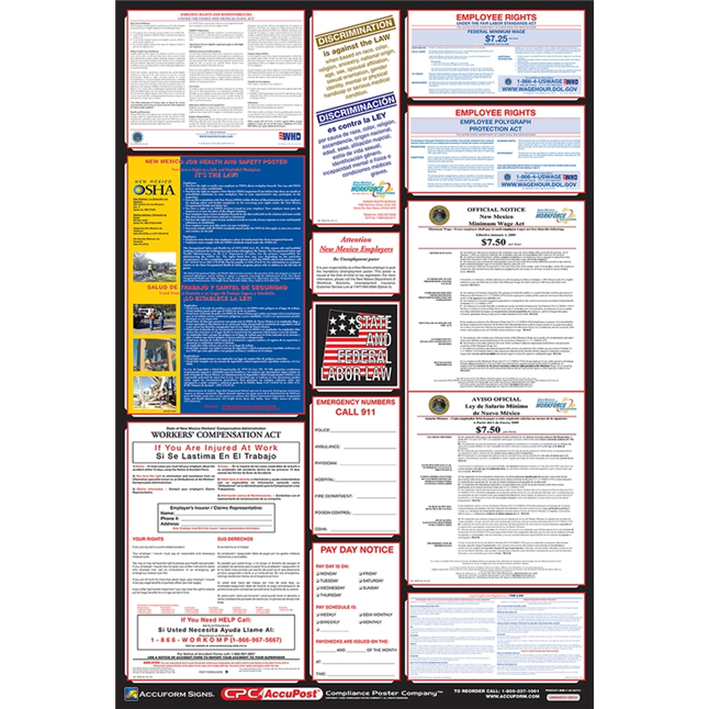 OSHA Safety Poster: Combo State, Federal & OSHA Labor Law Posters