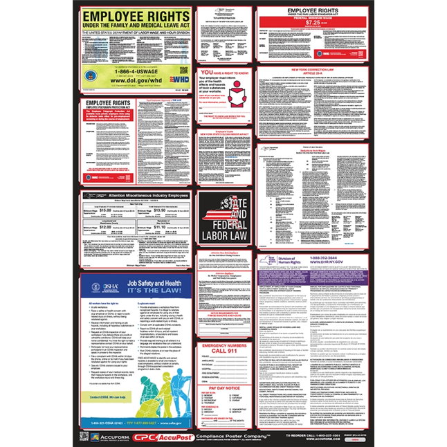 OSHA Safety Poster: Combo State, Federal & OSHA Labor Law Posters
