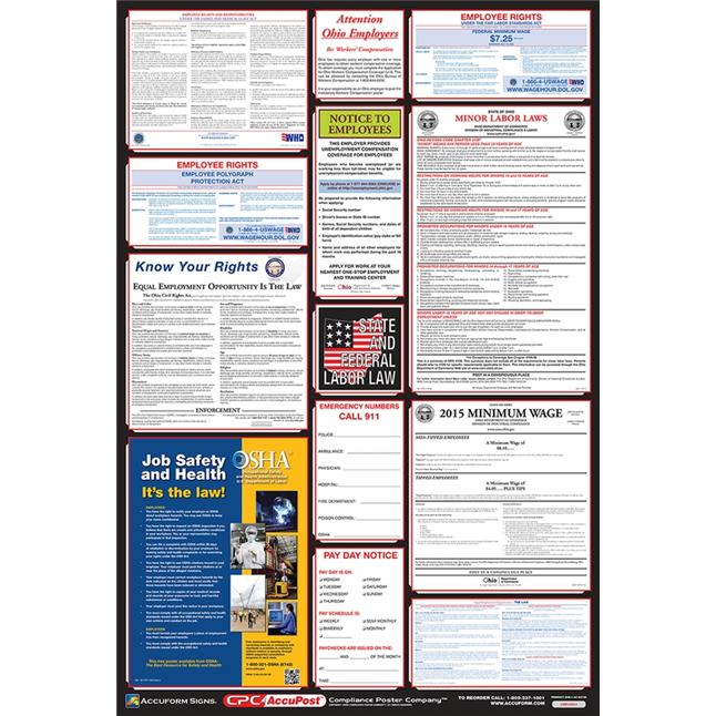 OSHA Safety Poster: Combo State, Federal & OSHA Labor Law Posters