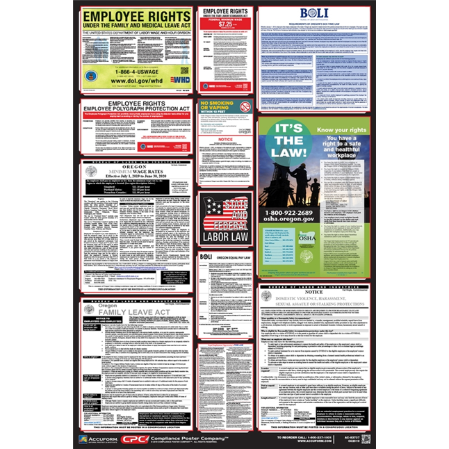 OSHA Safety Poster: Combo State, Federal & OSHA Labor Law Posters