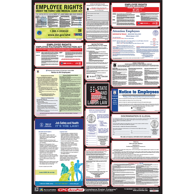 OSHA Safety Poster: Combo State, Federal & OSHA Labor Law Posters