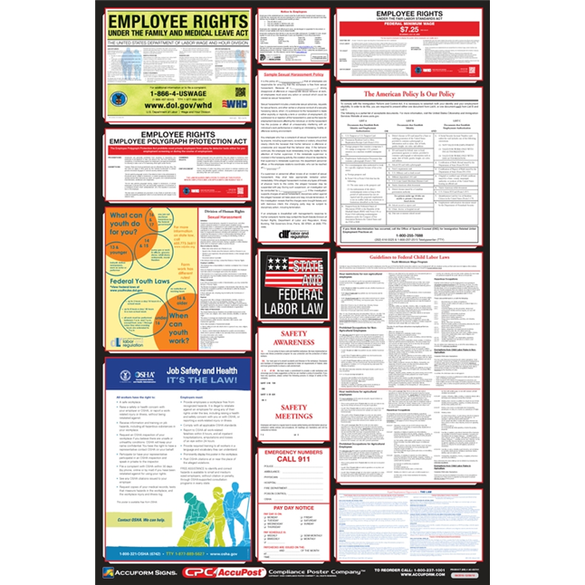 OSHA Safety Poster: Combo State, Federal & OSHA Labor Law Posters