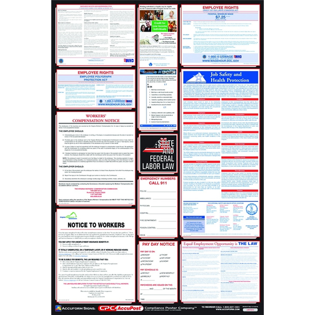 OSHA Safety Poster: Combo State, Federal & OSHA Labor Law Posters