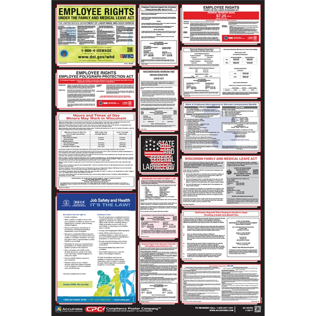 OSHA Safety Poster: Combo State, Federal & OSHA Labor Law Posters