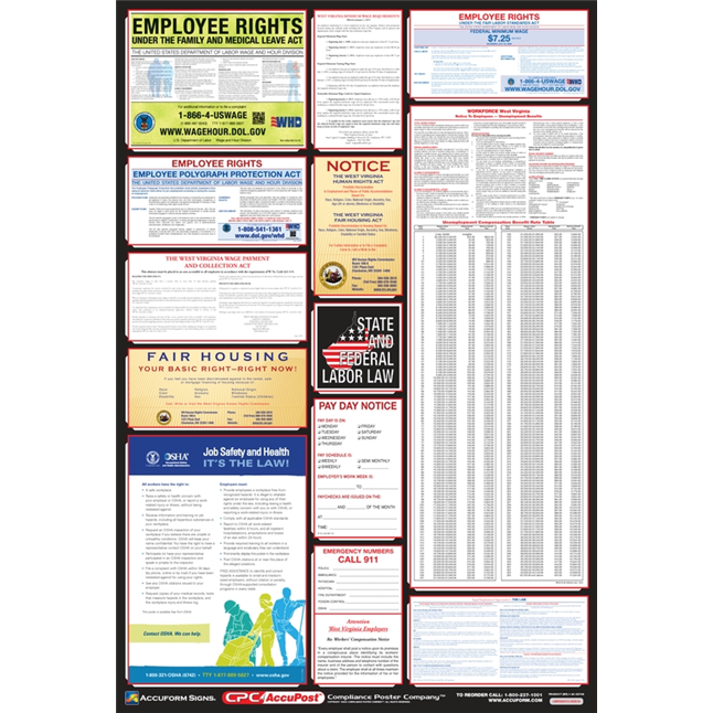 OSHA Safety Poster: Combo State, Federal & OSHA Labor Law Posters