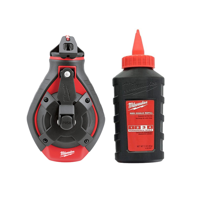 Milwaukee® 100' Bold Line Chalk Kit with Red Chalk
