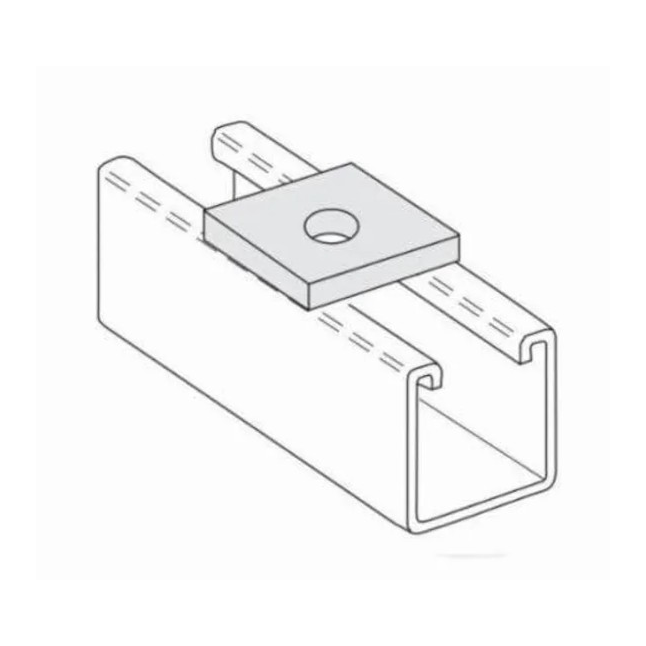 Strut Carbon Steel Square Washer, EG, 1-5/8" x 1-5/8"