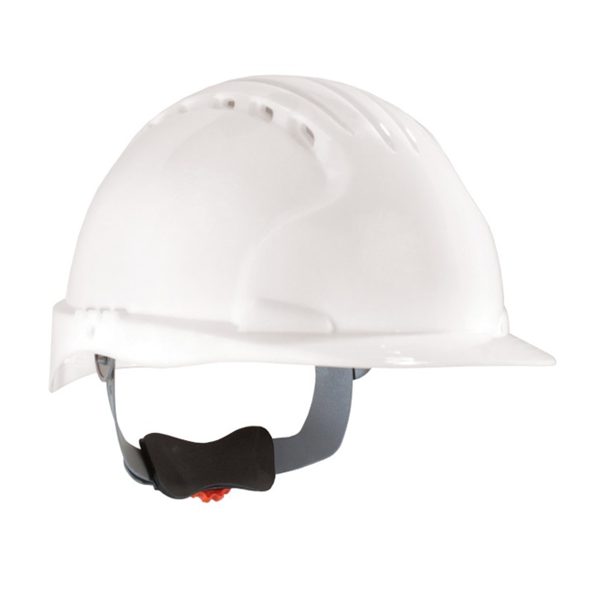 Evolution® Deluxe Standard Brim Hard Hat w/ 6-Point Polyester Suspension & Wheel Ratchet Adjustment, Vented