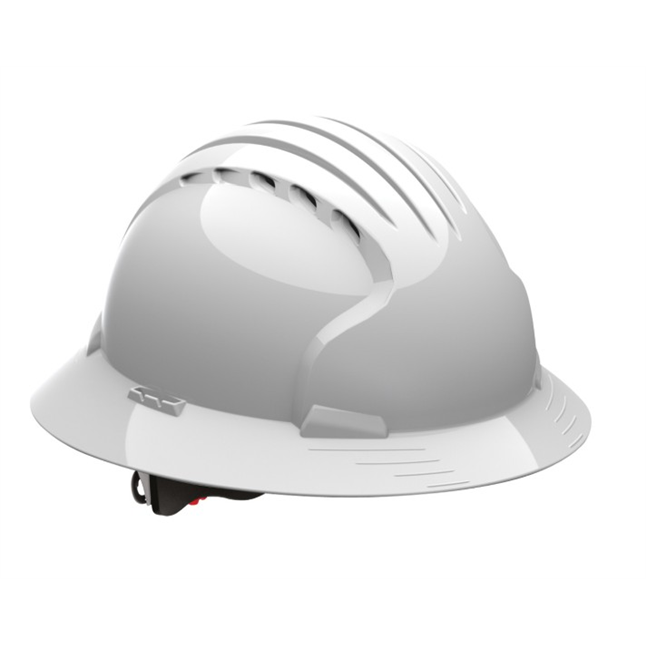 Evolution® Deluxe Full Brim Type I Hard Hat w/ 6-Point Ratchet Suspension, Vented