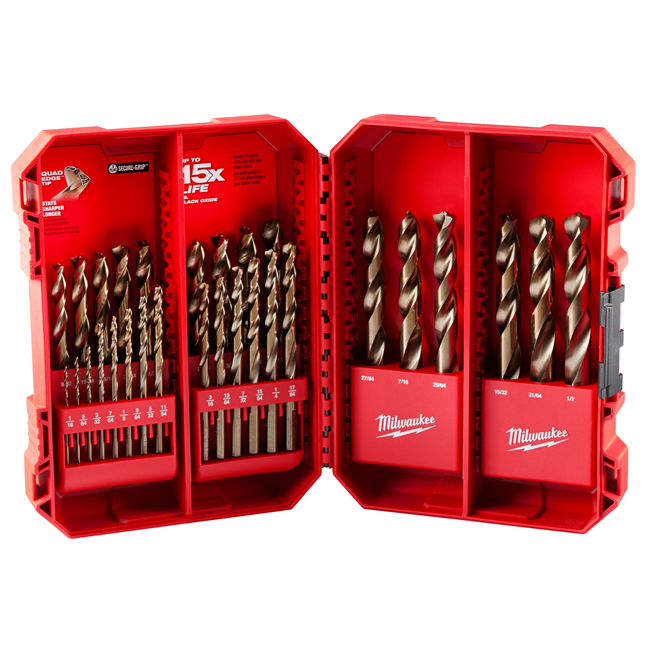 RED HELIX™ Cobalt Drill Bit Set, 29 Pieces