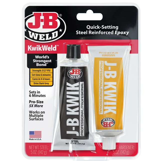 J-B Weld® KwikWeld Quick Setting Steel Reinforced Epoxy, 5oz Twin Tubes