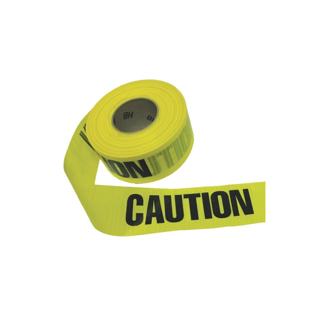 "CAUTION" Reinforced Barricade Tape, 3" x 500'