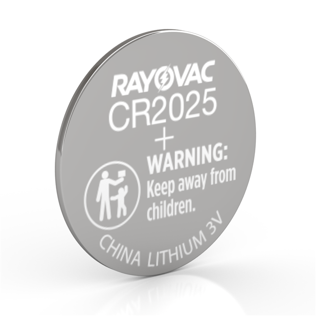 RAYOVAC® CR2025 Lithium Coin Cell Battery, 3.0 Volt