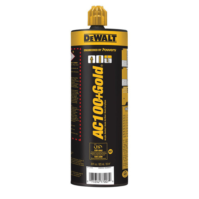 DeWALT AC100+ Gold Epoxy Chemical Anchoring System