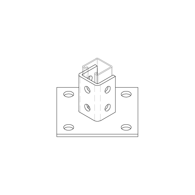 Strut Base, 3-1/2" x 6" x 6"