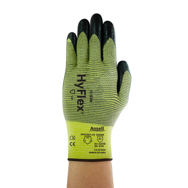 Ansell HyFlex® 11-510 Nitrile Coated Gloves, Made With DuPont™ Kevlar® Fibers