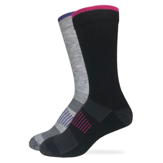 Carolina Ultimate Ladies Ultra-Dri Everyday Crew Socks, 2 Pack