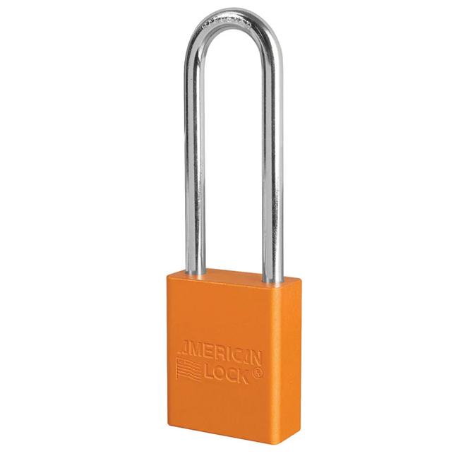 Master Lock® A1107 Series Anodized Aluminum 3" Safety Padlock, Master Keyed