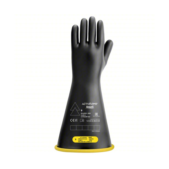 Electrical Rubber Glove Cl 2 High Voltage 14" Black