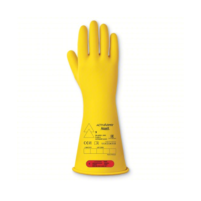 Electrical Rubber Glove Cl 2 High Voltage 14" Red