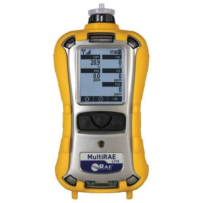 MultiRAE Lite-Pumped Gas Monitor(10.6 eV PID/LEL/H2S/CO/O2) w/ Li-ion Battery, Rubber Boot, Adapters, Tool Kit, Unit Only