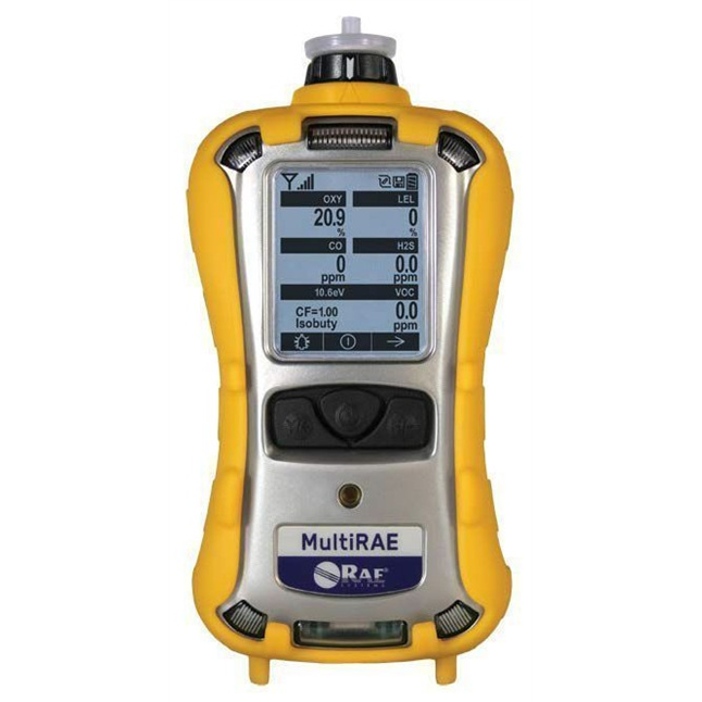 MultiRAE-Pumped Gas Monitor(10.6 eV PID/LEL/H2S/CO/O₂) w/ Battery, Boot, Charger, Adapters, Probe, Tool Kit, Case, Unit Only