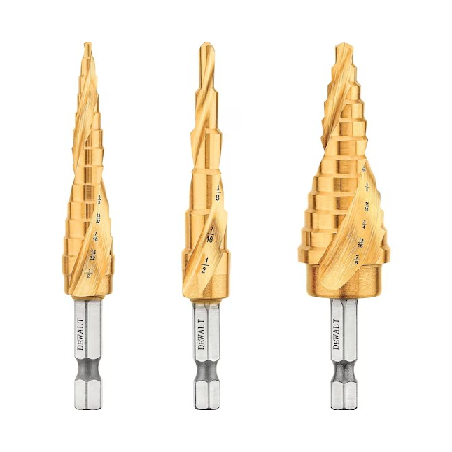 DeWALT® IMPACT READY® Step Drill Bit Set w/ Titanium Nitride Coating, 3 Piece