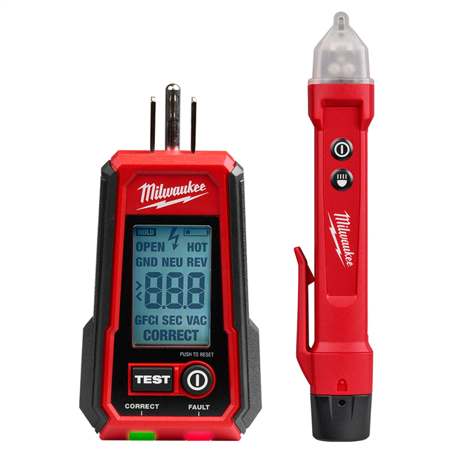 Milwaukee®  Digital GFCI Receptacle Tester and Voltage Detector w/ LED
