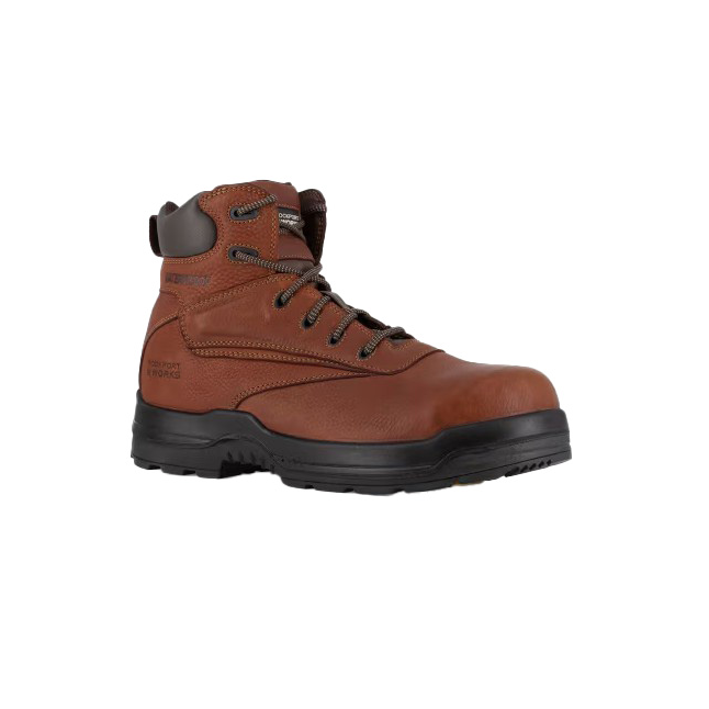 Rockport composite toe boot, 6", brown, men's