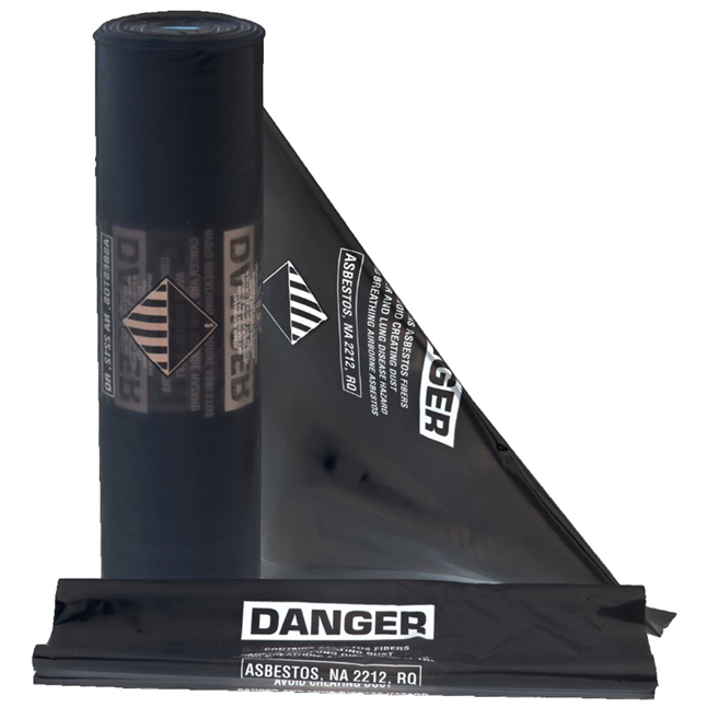 Asbestos Disposal Bags, 6 mil, Black