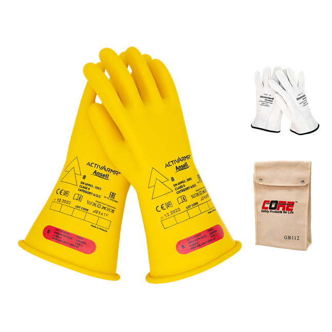 DiVal Electrical Glove Kit, Class 0, Yellow