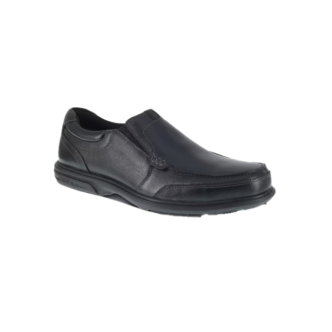 Florsheim slip on oxford shoe, steel toe, blk, men's