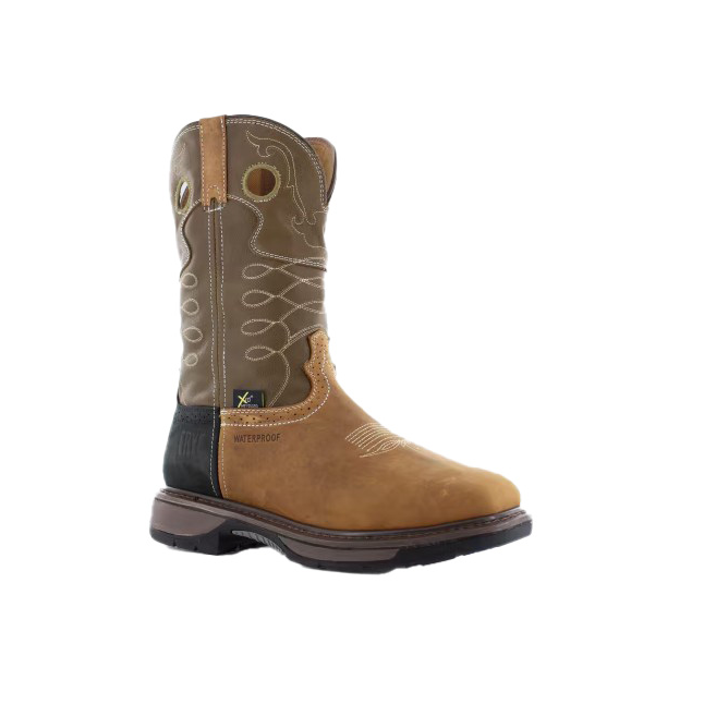 Frye Safety-Crafted steel toe boot, brown, men's