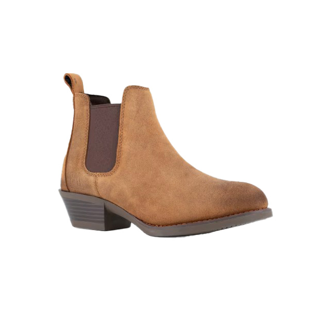 Frye Supply, Chelsea Steel Toe Work Boot, BRN, Womens