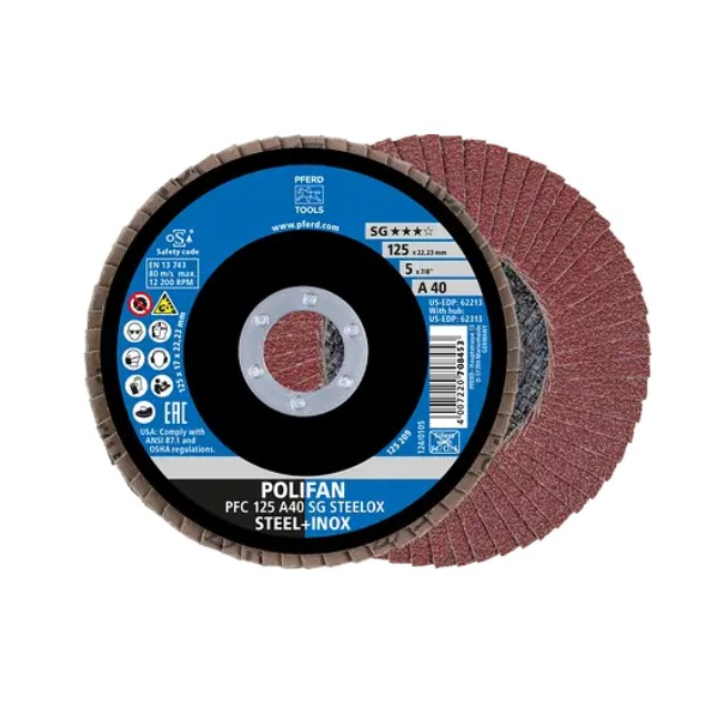 Pferd Steelox Aluminum Oxide Flap Disc, T29 A SG, 4-1/2" x 7/8"