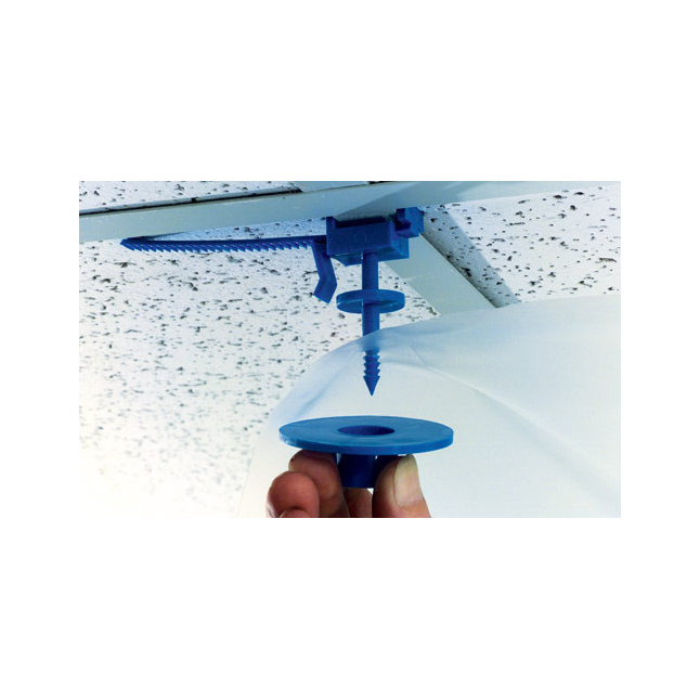 Poly Hanger 3, supports poly from overhead w/retainer