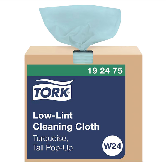 Tork low-lint cleaning cloth 100 wipers per box, Turquoise