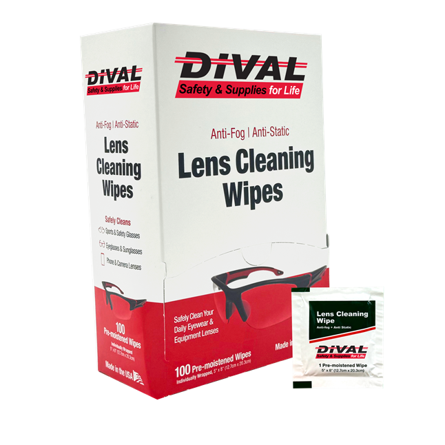 DiVal Lens Cleaning Wipes, 100 per Box
