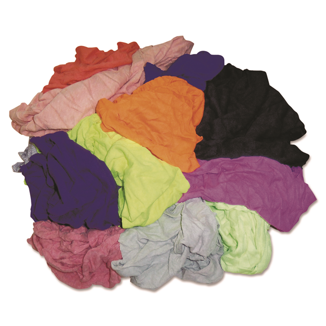 Reclaimed Multi-Colored Knit T-Shirt Rags, Metal Scanned