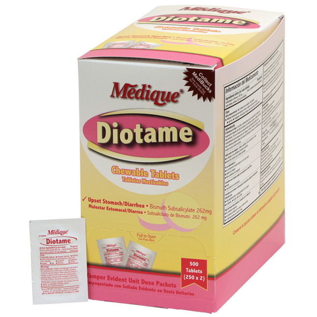 Medique® Diotame Antacid Chewable Tablets, 262 mg Main Image