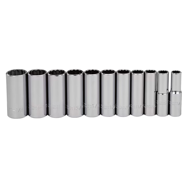 Proto 1/2" drive 12-point deep socket set, SAE Main Image