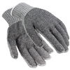 Gray String Knit Gloves with Plastic Dots, Men's Cotton Blend Main Image