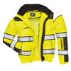 Hi Viz Class 3 Classic Bomber Jacket with Detachable Hood Main Image